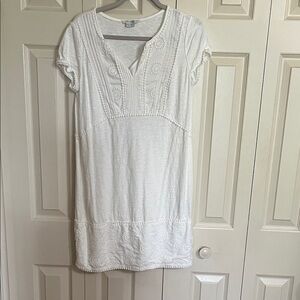 Boden White Cotton Embroidered Tunic